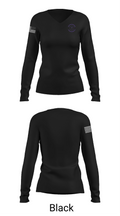 Throckmorton High School Cross Country 29705170 Women's Long Sleeve V-neck Shirt -1 35