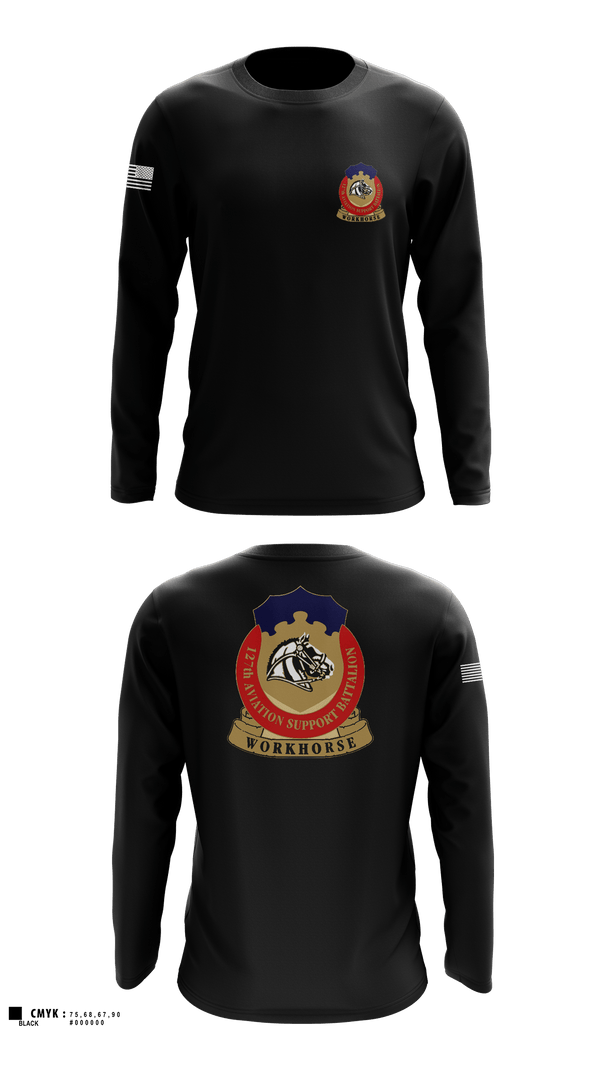 Long Sleeve Performance Shirt, 127th ASB WORKHORSE, Army, Teamtime, Team time, sublimation, custom sports apparel, team uniforms, spirit wear, spiritwear, sports uniforms, custom shirts, team store, custom team store, fundraiser sports, apparel fundraiser
