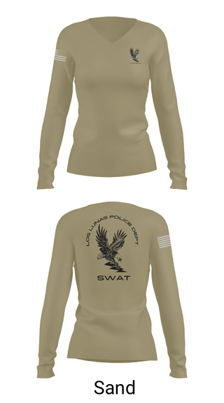 Womens Long Sleeve Vneck Shirt, LOS LUNAS POLICE DEPT. SWAT, , Teamtime, Team time, sublimation, custom sports apparel, team uniforms, spirit wear, spiritwear, sports uniforms, custom shirts, team store, custom team store, fundraiser sports, apparel fundraiser