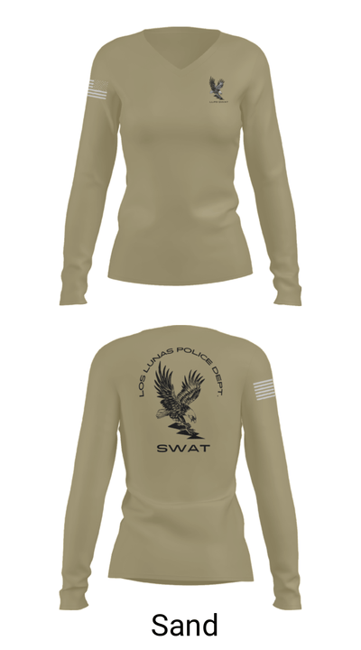 LOS LUNAS POLICE DEPT. SWAT 5938018 Women's Long Sleeve V-neck Shirt - 92