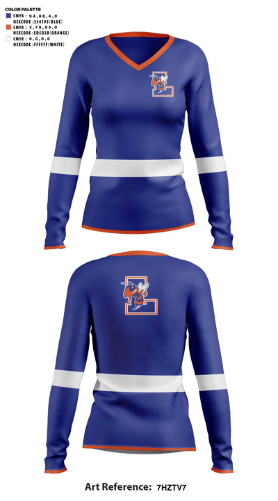 Lexington Senior High School Cheer 74673708 Women's Long Sleeve V-neck Shirt - 41