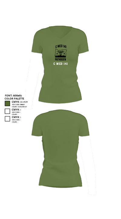 C MED 141 64606356 Women's Short Sleeve V-neck Shirt - 42