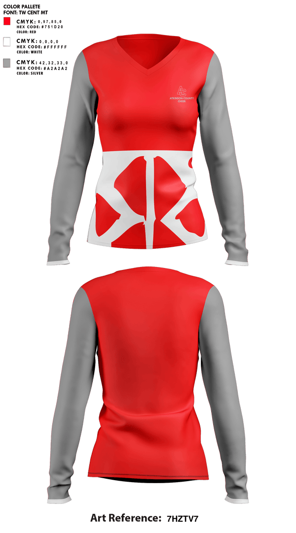 Womens Long Sleeve Vneck Shirt, Atkinson County High School Cheer, Cheer, Teamtime, Team time, sublimation, custom sports apparel, team uniforms, spirit wear, spiritwear, sports uniforms, custom shirts, team store, custom team store, fundraiser sports, apparel fundraiser