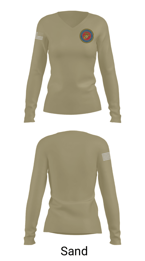 Women's Long Sleeve Vneck Shirt, 189/34th unit, Marines, Teamtime, Team time, sublimation, custom sports apparel, team uniforms, spirit wear, spiritwear, sports uniforms, custom shirts, team store, custom team store, fundraiser sports, apparel fundraiser