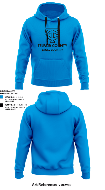 Telfair County Middle School Cross Country 95100418 Hoodie - 1