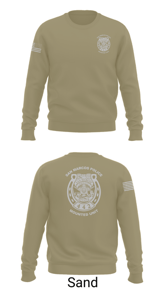 Crew Neck Sweatshirt, San Marcos Police Mounted Unit, , Teamtime, Team time, sublimation, custom sports apparel, team uniforms, spirit wear, spiritwear, sports uniforms, custom shirts, team store, custom team store, fundraiser sports, apparel fundraiser