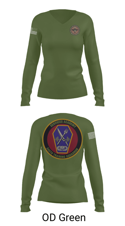345 TRS 70386856 Women's Long Sleeve V-neck Shirt - 57