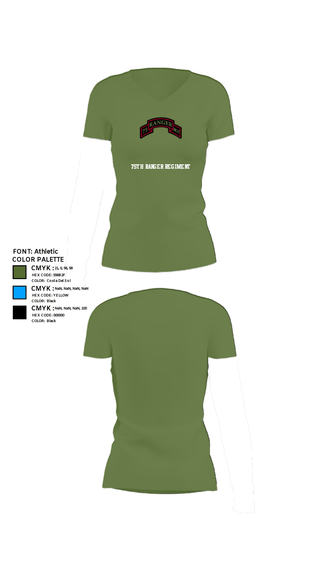 Women's Short Sleeve Vneck Shirt, 75th Ranger Regiment, Army, Teamtime, Team time, sublimation, custom sports apparel, team uniforms, spirit wear, spiritwear, sports uniforms, custom shirts, team store, custom team store, fundraiser sports, apparel fundraiser