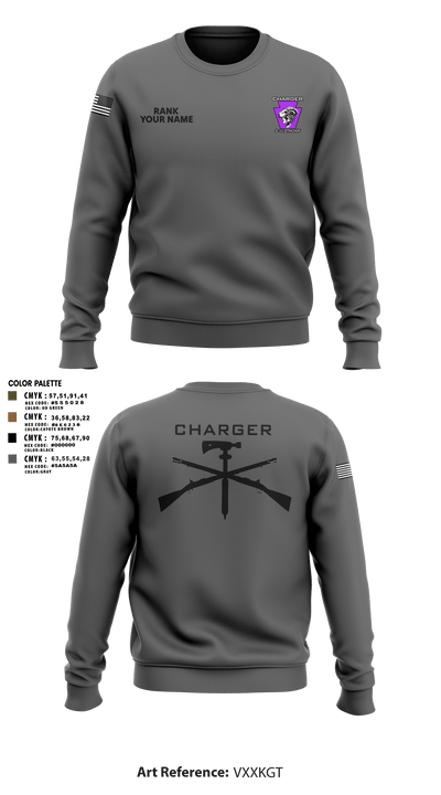Charger Co. / 2-112th Infantry Battalion 37738588 Crew Neck Sweatshirt - 33