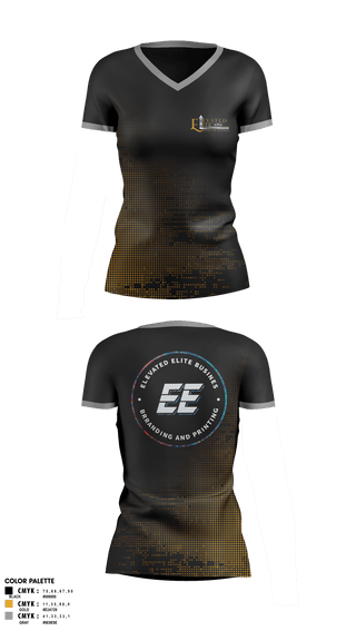 Womens Short Sleeve Vneck Shirt, Elevated Elite Business Branding and Printing, , Teamtime, Team time, sublimation, custom sports apparel, team uniforms, spirit wear, spiritwear, sports uniforms, custom shirts, team store, custom team store, fundraiser sports, apparel fundraiser