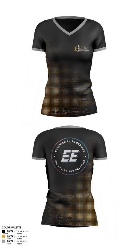 Womens Short Sleeve Vneck Shirt, Elevated Elite Business Branding and Printing, , Teamtime, Team time, sublimation, custom sports apparel, team uniforms, spirit wear, spiritwear, sports uniforms, custom shirts, team store, custom team store, fundraiser sports, apparel fundraiser