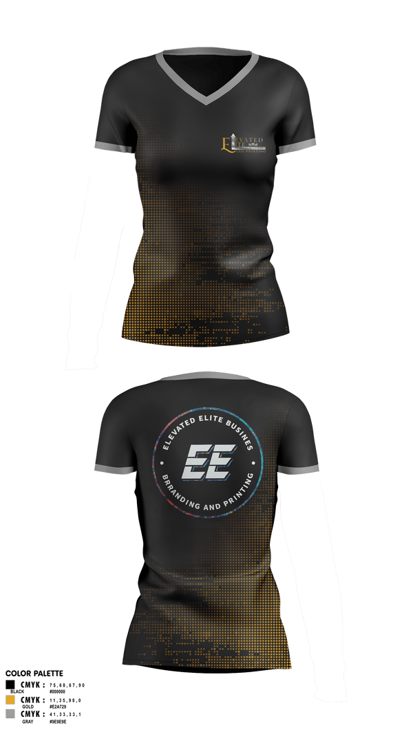 Womens Short Sleeve Vneck Shirt, Elevated Elite Business Branding and Printing, , Teamtime, Team time, sublimation, custom sports apparel, team uniforms, spirit wear, spiritwear, sports uniforms, custom shirts, team store, custom team store, fundraiser sports, apparel fundraiser