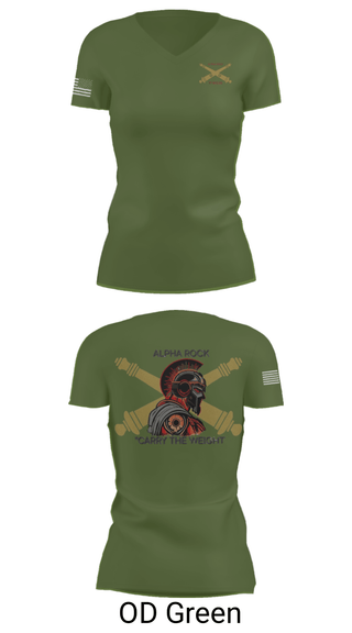 Womens Short Sleeve Vneck Shirt, ALPHA ROCK, Army, Teamtime, Team time, sublimation, custom sports apparel, team uniforms, spirit wear, spiritwear, sports uniforms, custom shirts, team store, custom team store, fundraiser sports, apparel fundraiser