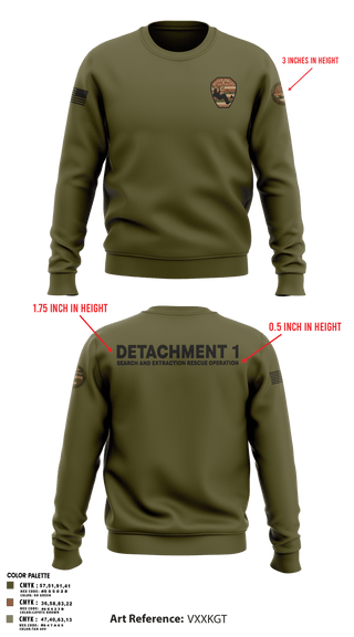 Crew Neck Sweatshirt, Detachment 1, Air Force, Teamtime, Team time, sublimation, custom sports apparel, team uniforms, spirit wear, spiritwear, sports uniforms, custom shirts, team store, custom team store, fundraiser sports, apparel fundraiser