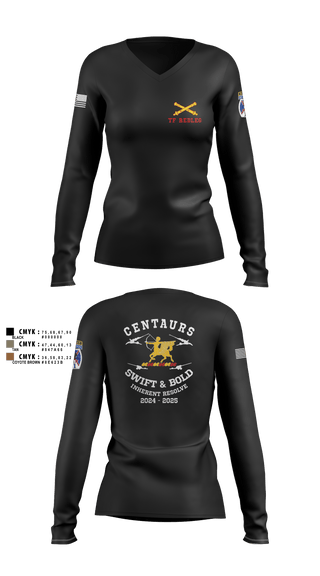 Womens Long Sleeve Vneck Shirt, 3-6 FA, Army, Teamtime, Team time, sublimation, custom sports apparel, team uniforms, spirit wear, spiritwear, sports uniforms, custom shirts, team store, custom team store, fundraiser sports, apparel fundraiser