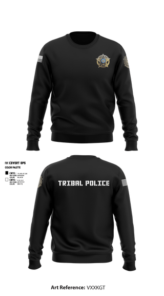Crew Neck Sweatshirt, Eastern Shawnee Tribal Police, Police, Teamtime, Team time, sublimation, custom sports apparel, team uniforms, spirit wear, spiritwear, sports uniforms, custom shirts, team store, custom team store, fundraiser sports, apparel fundraiser