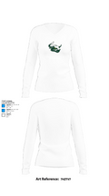 New Milford Bulls Football And Cheerleading 19489077 Women's Long Sleeve V-neck Shirt - 15