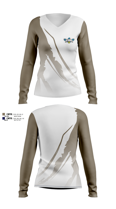 Barrie North Winter Tennis 29940285 Women's Long Sleeve V-neck Shirt - 25