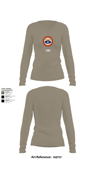 Womens Long Sleeve Vneck Shirt, FAST, , Teamtime, Team time, sublimation, custom sports apparel, team uniforms, spirit wear, spiritwear, sports uniforms, custom shirts, team store, custom team store, fundraiser sports, apparel fundraiser