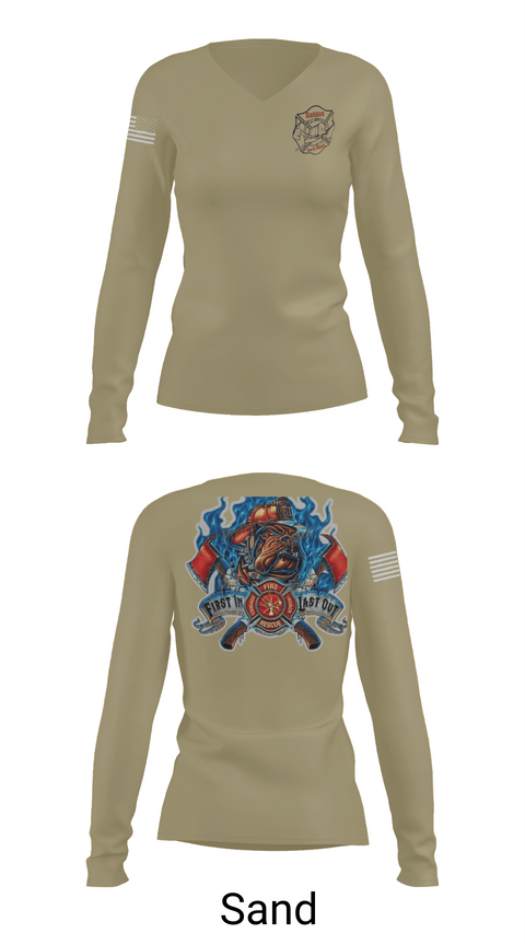 Womens Long Sleeve Vneck Shirt 1, Golden Fire Dept., , Teamtime, Team time, sublimation, custom sports apparel, team uniforms, spirit wear, spiritwear, sports uniforms, custom shirts, team store, custom team store, fundraiser sports, apparel fundraiser