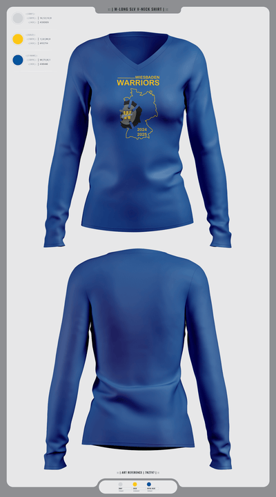 Wiesbaden warriors 36556050 Women's Long Sleeve V-neck Shirt -1 5