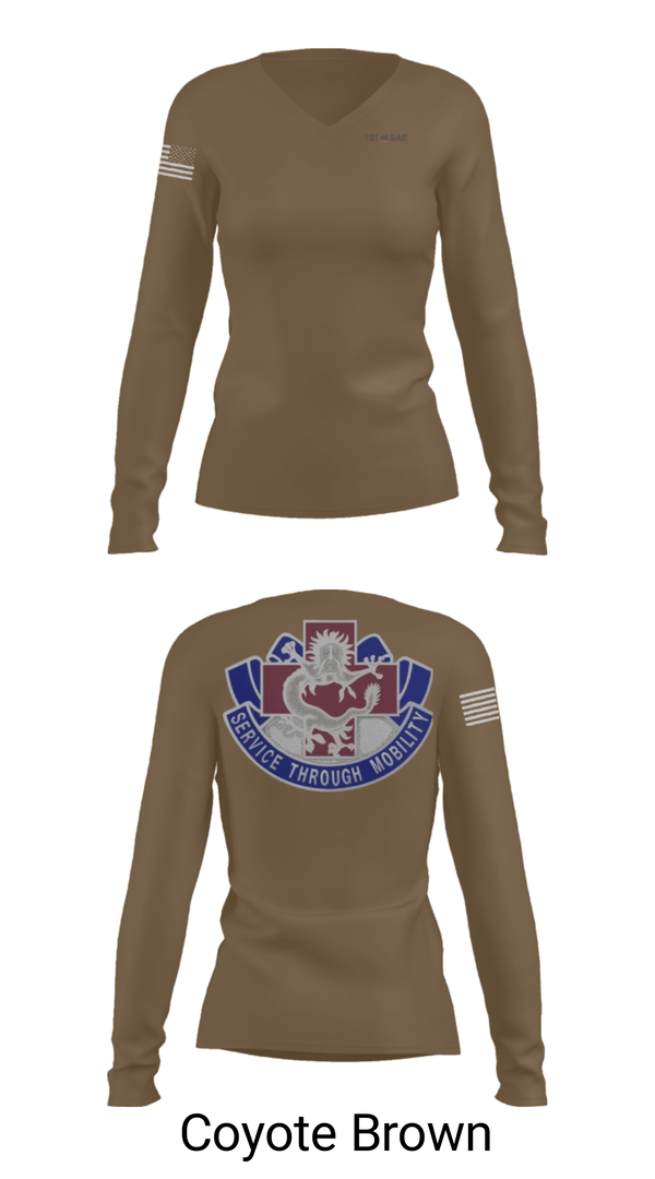 Women's Long Sleeve Vneck Shirt, 131st SAD, Army, Teamtime, Team time, sublimation, custom sports apparel, team uniforms, spirit wear, spiritwear, sports uniforms, custom shirts, team store, custom team store, fundraiser sports, apparel fundraiser