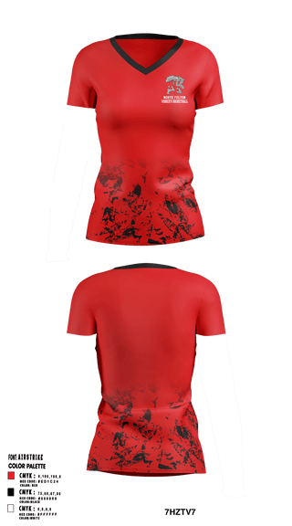 Womens Short Sleeve Vneck Shirt, Cuba Middle School Basketball, Women's Basketball, Teamtime, Team time, sublimation, custom sports apparel, team uniforms, spirit wear, spiritwear, sports uniforms, custom shirts, team store, custom team store, fundraiser sports, apparel fundraiser