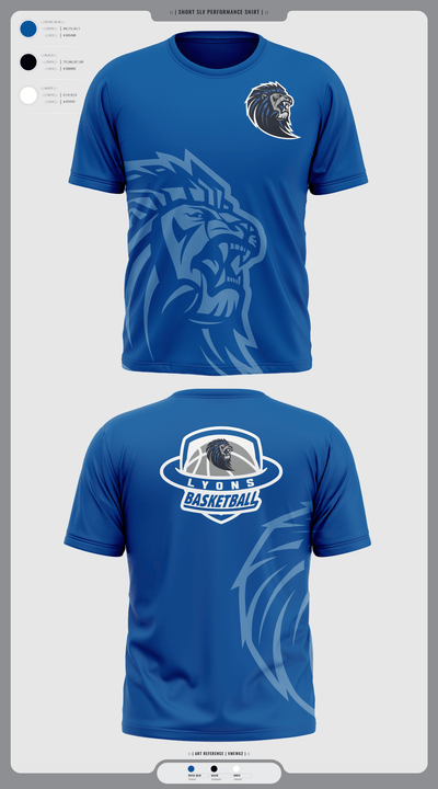 Lyons Middle School Basketball 91103504 Short Sleeve Performance Shirt - 1