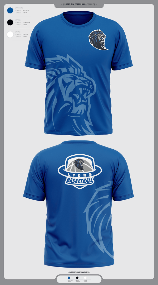 Short Sleeve Performance Shirt, Lyons Middle School Basketball, Men's Basketball, Teamtime, Team time, sublimation, custom sports apparel, team uniforms, spirit wear, spiritwear, sports uniforms, custom shirts, team store, custom team store, fundraiser sports, apparel fundraiser