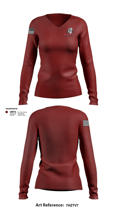 Voice of The People USA Radio Network 44283539 Women's Long Sleeve V-neck Shirt - 2
