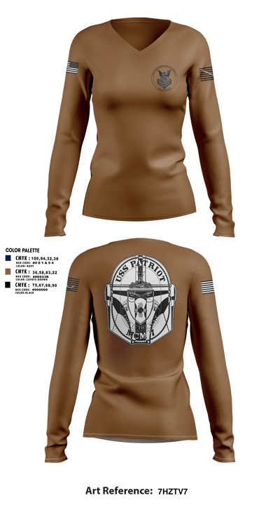 USS Patriot 22080502 Women's Long Sleeve V-neck Shirt - 5
