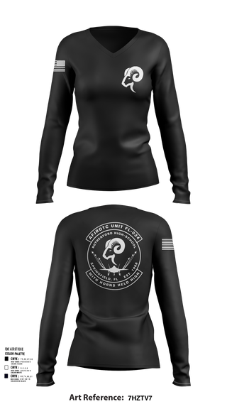 Womens Long Sleeve Vneck Shirt, AFJROTC FL-034, Air Force, Teamtime, Team time, sublimation, custom sports apparel, team uniforms, spirit wear, spiritwear, sports uniforms, custom shirts, team store, custom team store, fundraiser sports, apparel fundraiser