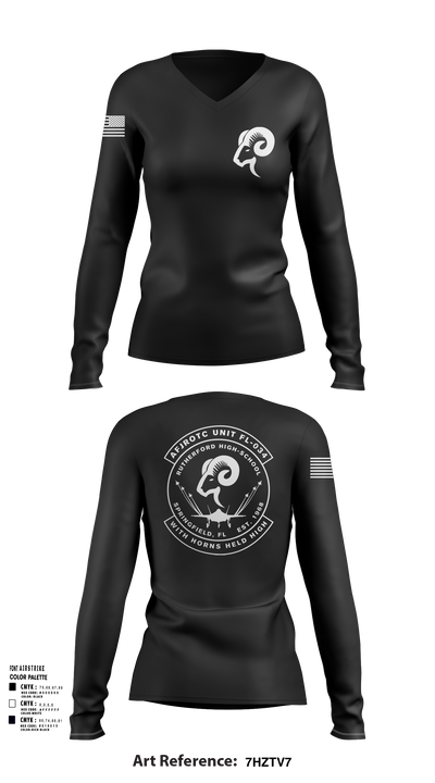 AFJROTC FL-034 58345712 Women's Long Sleeve V-neck Shirt - 118