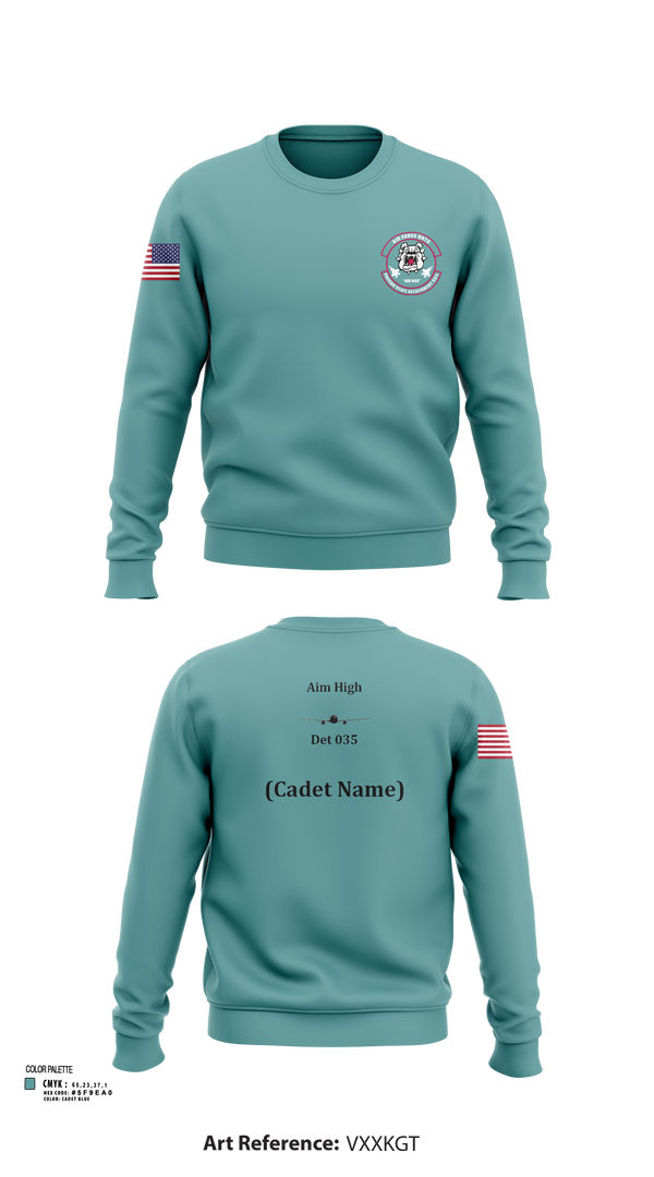Crew Neck Sweatshirt, Detachment 035, Air Force, Teamtime, Team time, sublimation, custom sports apparel, team uniforms, spirit wear, spiritwear, sports uniforms, custom shirts, team store, custom team store, fundraiser sports, apparel fundraiser