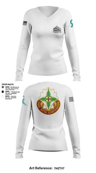 Womens Long Sleeve Vneck Shirt, 627th Hospital Center, Army, Teamtime, Team time, sublimation, custom sports apparel, team uniforms, spirit wear, spiritwear, sports uniforms, custom shirts, team store, custom team store, fundraiser sports, apparel fundraiser