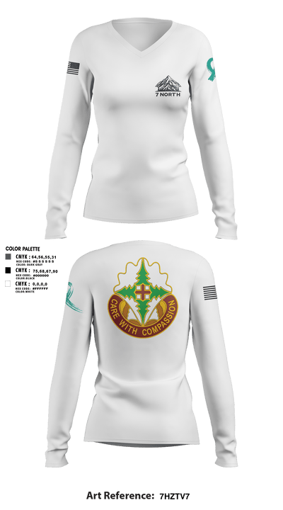 627th Hospital Center 70162219 Women's Long Sleeve V-neck Shirt - 2