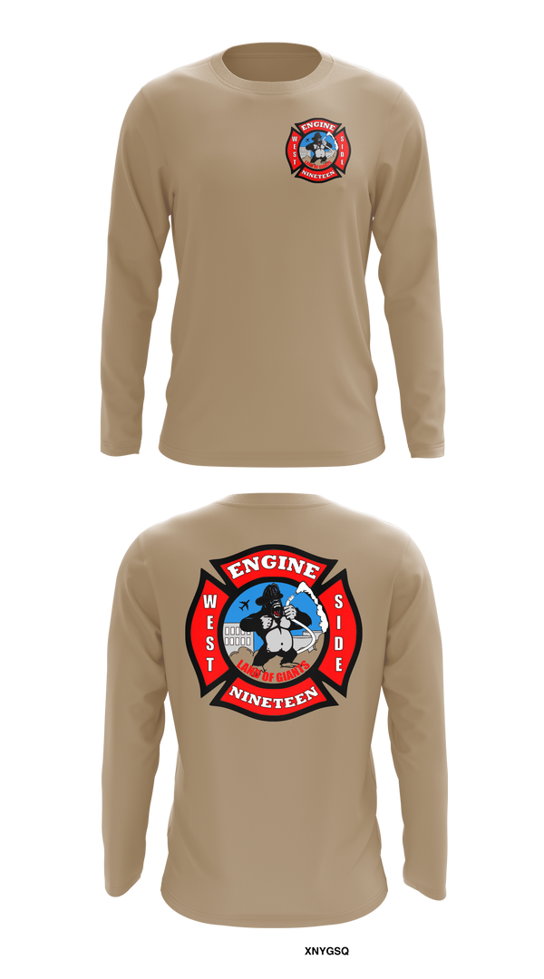 Long Sleeve Performance Shirt, Station 19, Fire Department, Teamtime, Team time, sublimation, custom sports apparel, team uniforms, spirit wear, spiritwear, sports uniforms, custom shirts, team store, custom team store, fundraiser sports, apparel fundraiser