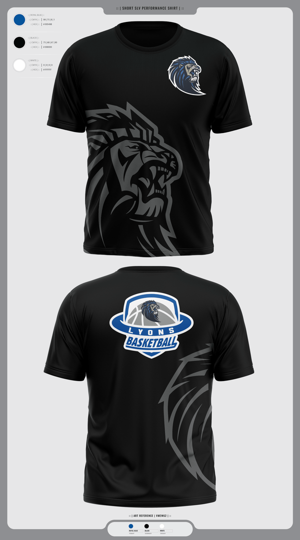 Short Sleeve Performance Shirt, Lyons Middle School Basketball, Men's Basketball, Teamtime, Team time, sublimation, custom sports apparel, team uniforms, spirit wear, spiritwear, sports uniforms, custom shirts, team store, custom team store, fundraiser sports, apparel fundraiser