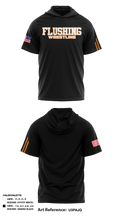 Flushing High School Wrestling 10163211 Short Sleeve Performance Shirt with hood - 4