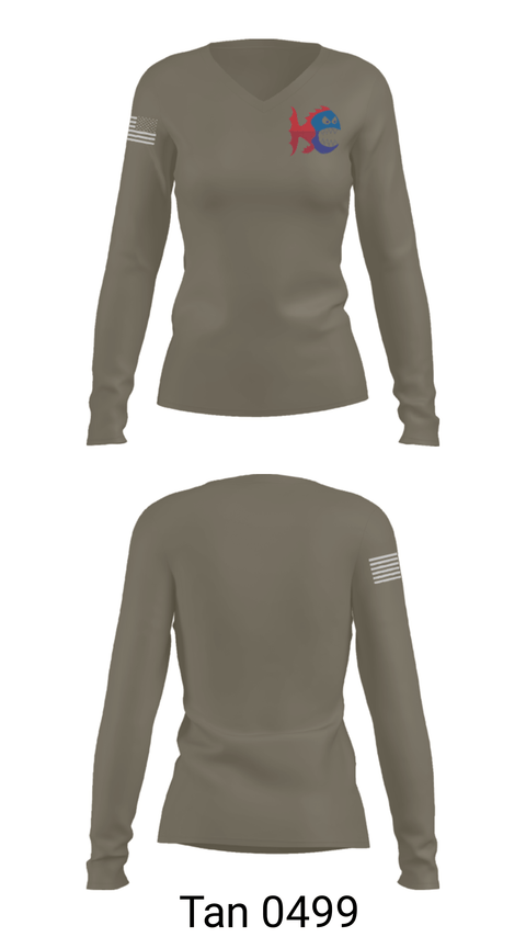 Women's Long Sleeve Vneck Shirt, Killer Guppies, Wrestling, Teamtime, Team time, sublimation, custom sports apparel, team uniforms, spirit wear, spiritwear, sports uniforms, custom shirts, team store, custom team store, fundraiser sports, apparel fundraiser