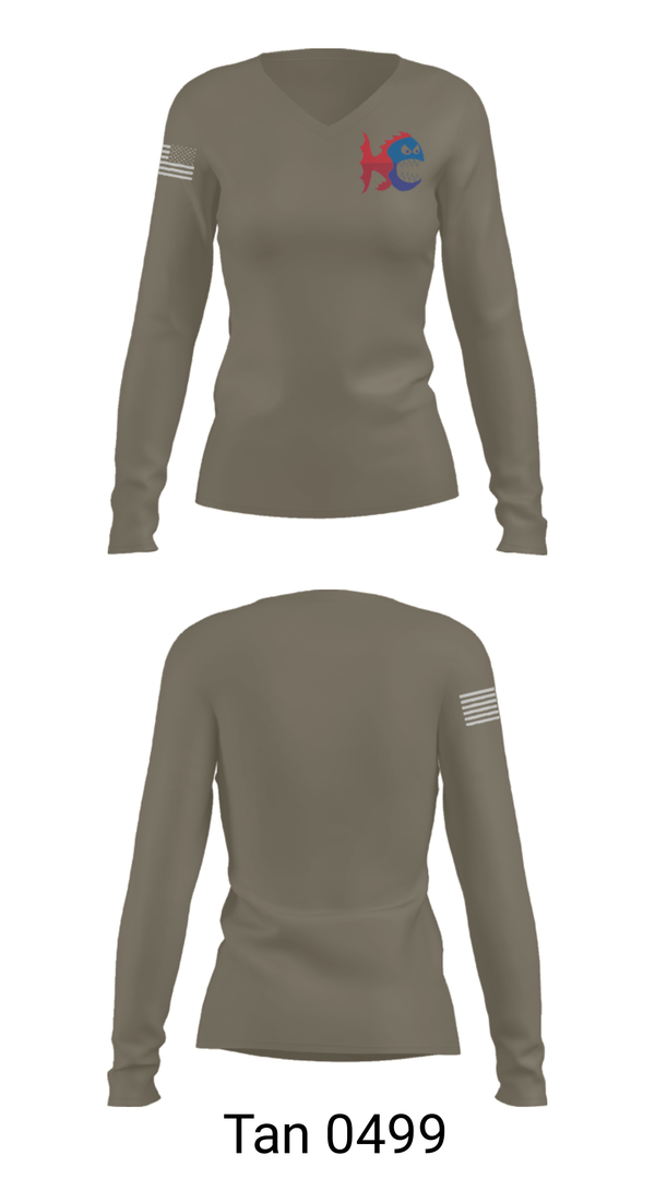 Women's Long Sleeve Vneck Shirt, Killer Guppies, Wrestling, Teamtime, Team time, sublimation, custom sports apparel, team uniforms, spirit wear, spiritwear, sports uniforms, custom shirts, team store, custom team store, fundraiser sports, apparel fundraiser