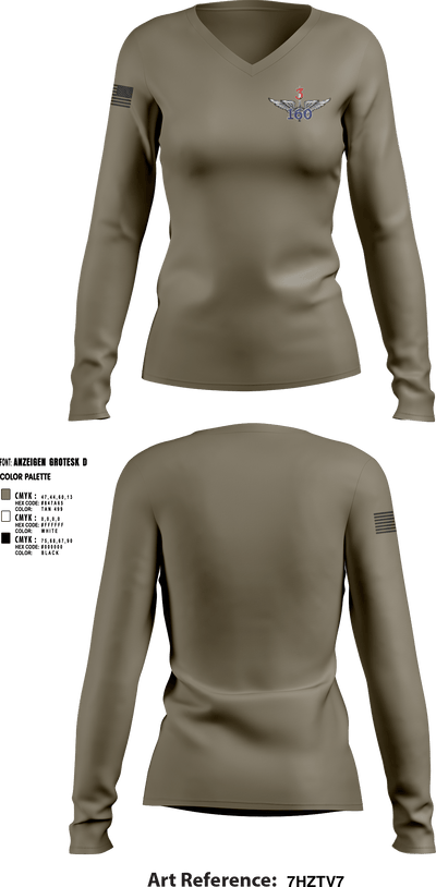 160th Aviation Regiment 25542833 Women's Long Sleeve V-neck Shirt - 2
