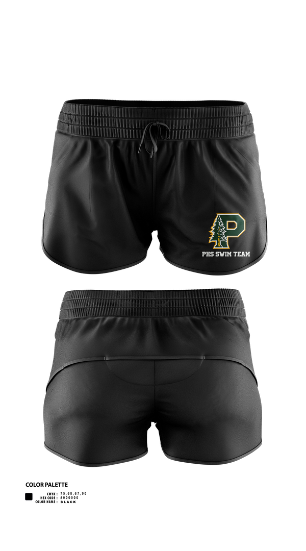 Womens Shorts, Paradise High School Bobcats, Swimming, Teamtime, Team time, sublimation, custom sports apparel, team uniforms, spirit wear, spiritwear, sports uniforms, custom shirts, team store, custom team store, fundraiser sports, apparel fundraiser