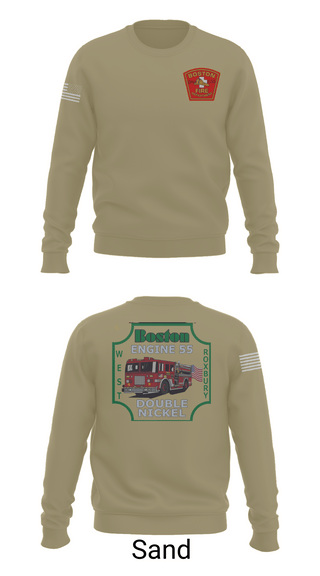 Crew Neck Sweatshirt, Boston Fire Department Engine 55, , Teamtime, Team time, sublimation, custom sports apparel, team uniforms, spirit wear, spiritwear, sports uniforms, custom shirts, team store, custom team store, fundraiser sports, apparel fundraiser