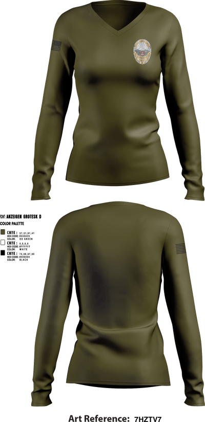 Monument Police Department 10917118 Women's Long Sleeve V-neck Shirt - 5