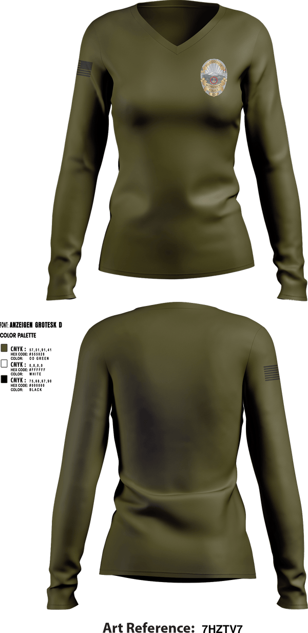 Women's Long Sleeve Vneck Shirt, Monument Police Department, Police, Teamtime, Team time, sublimation, custom sports apparel, team uniforms, spirit wear, spiritwear, sports uniforms, custom shirts, team store, custom team store, fundraiser sports, apparel fundraiser