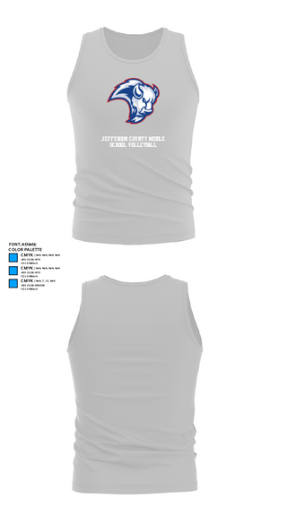 Tank Top, Jefferson County Middle School Volleyball, Men's Volleyball, Teamtime, Team time, sublimation, custom sports apparel, team uniforms, spirit wear, spiritwear, sports uniforms, custom shirts, team store, custom team store, fundraiser sports, apparel fundraiser