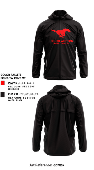 Windbreaker, South Western Senior High School Cross Country, Cross Country, Teamtime, Team time, sublimation, custom sports apparel, team uniforms, spirit wear, spiritwear, sports uniforms, custom shirts, team store, custom team store, fundraiser sports, apparel fundraiser