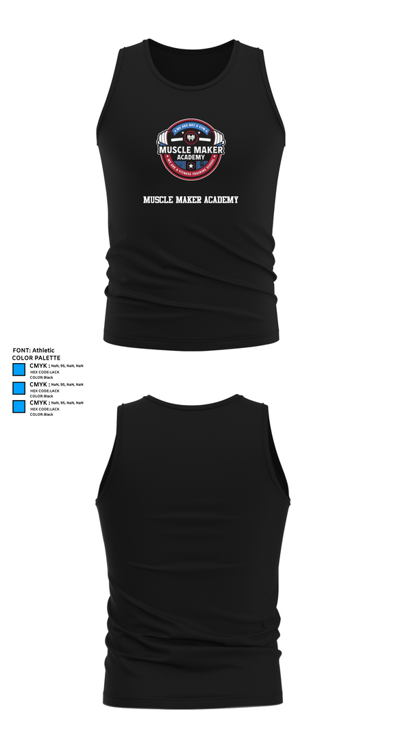 Tank Top, Muscle Maker Academy, , Teamtime, Team time, sublimation, custom sports apparel, team uniforms, spirit wear, spiritwear, sports uniforms, custom shirts, team store, custom team store, fundraiser sports, apparel fundraiser