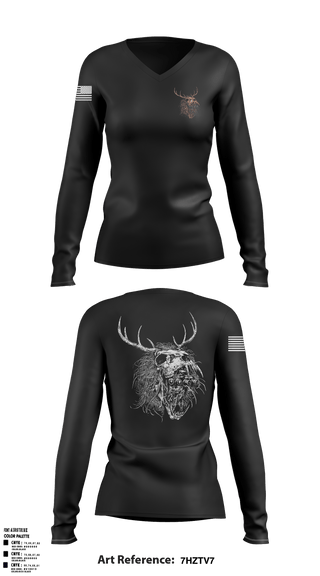 Women's Long Sleeve Vneck Shirt, 1-1871-187 ABU, Army, Teamtime, Team time, sublimation, custom sports apparel, team uniforms, spirit wear, spiritwear, sports uniforms, custom shirts, team store, custom team store, fundraiser sports, apparel fundraiser